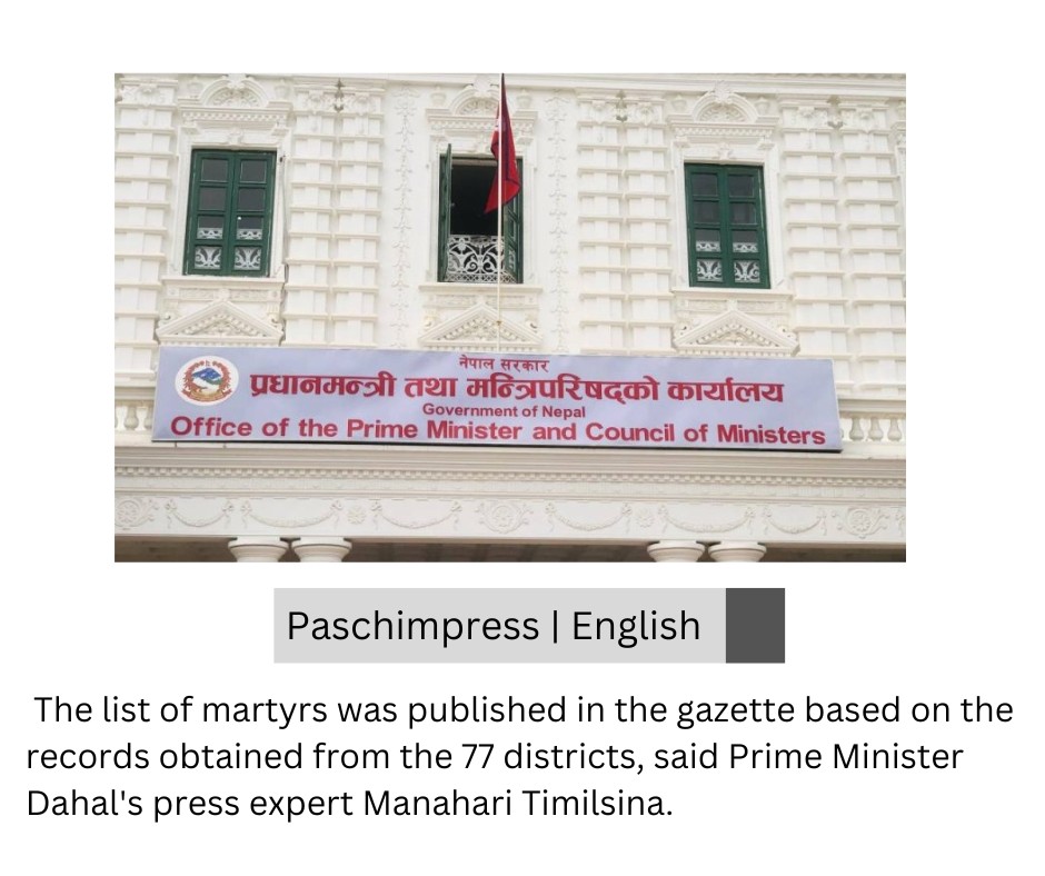 Nepal Gazette Published Names of National Martyrs